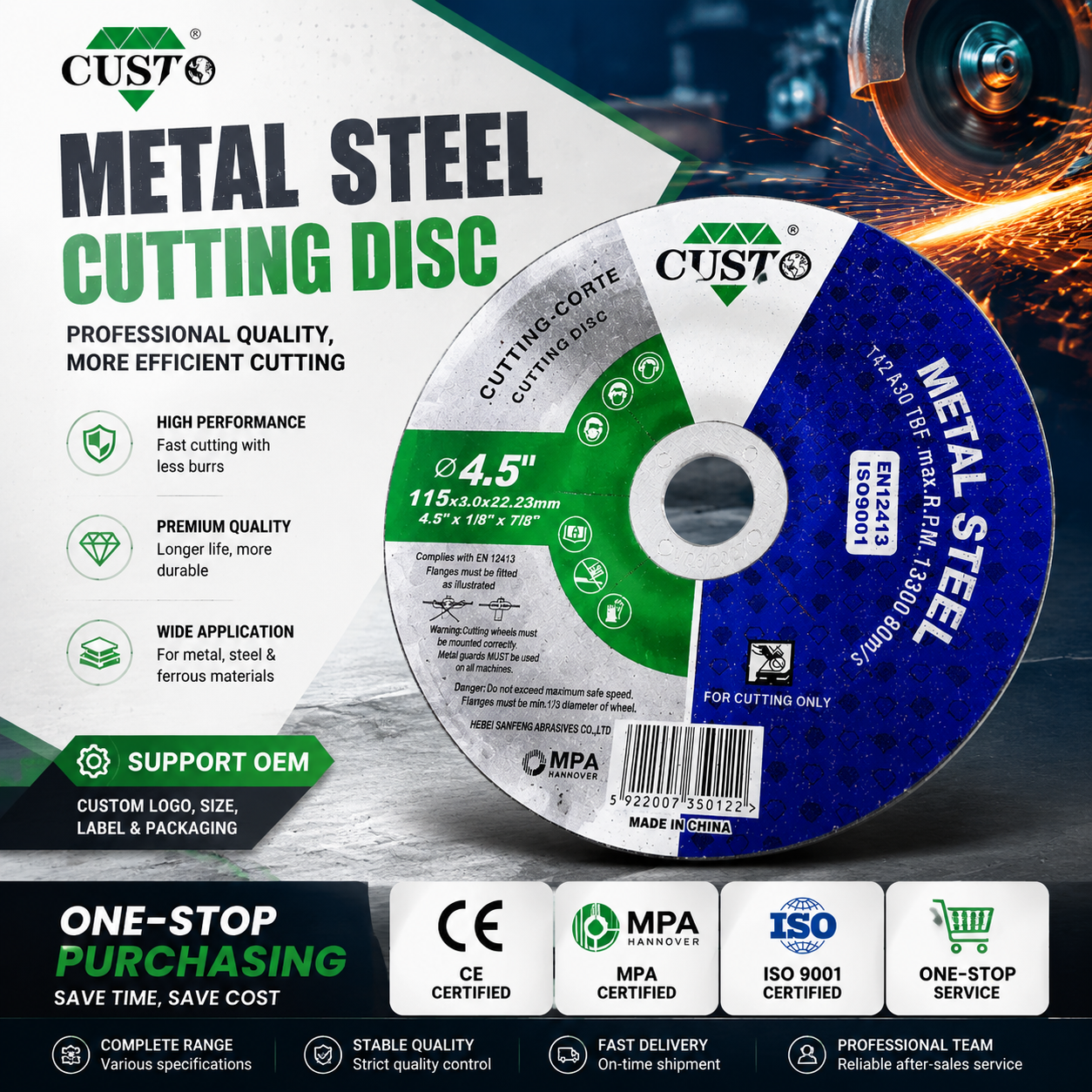 Meules de tronçonnage pour machines stationnaires - 115