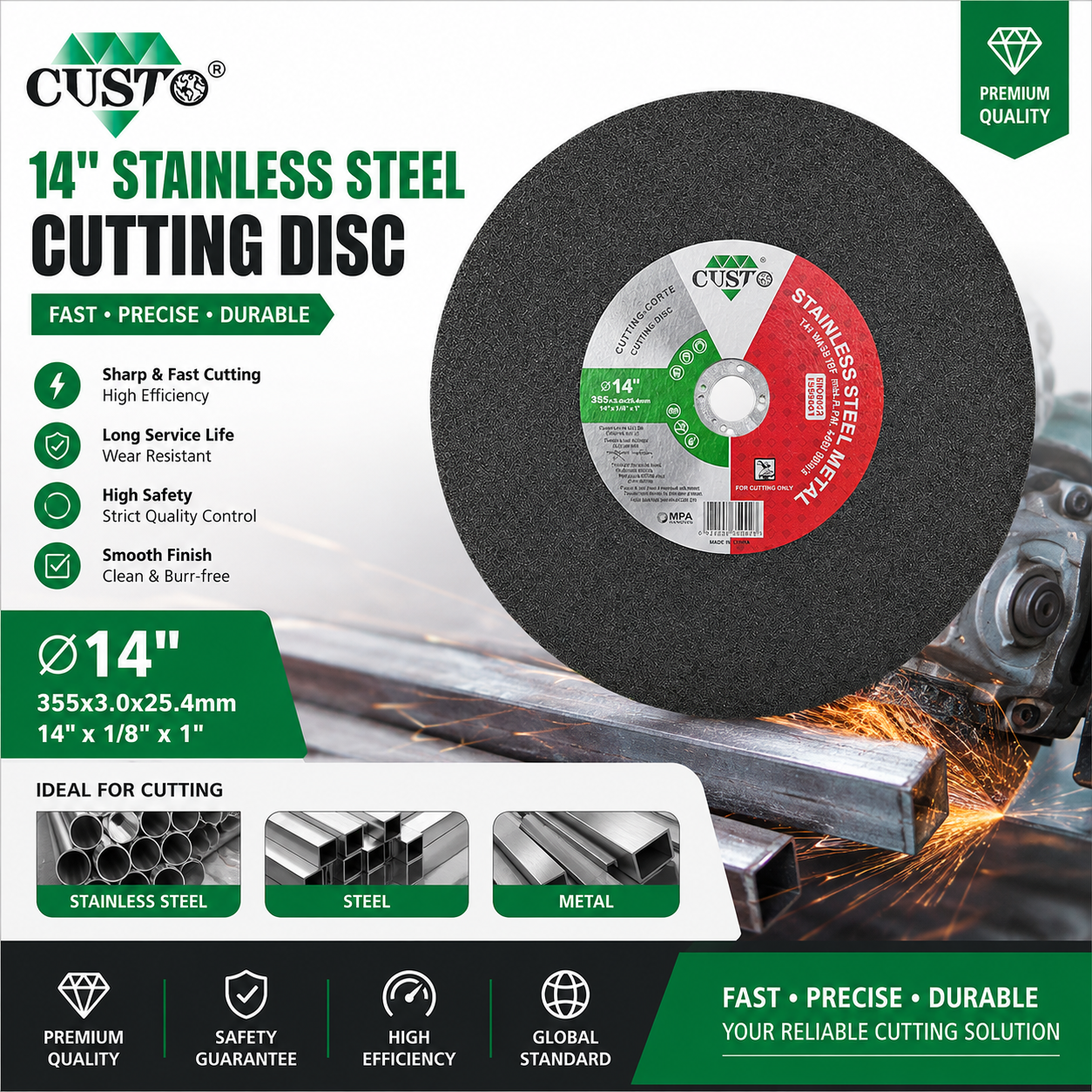 Disque à tronçonner Inox - 355x3