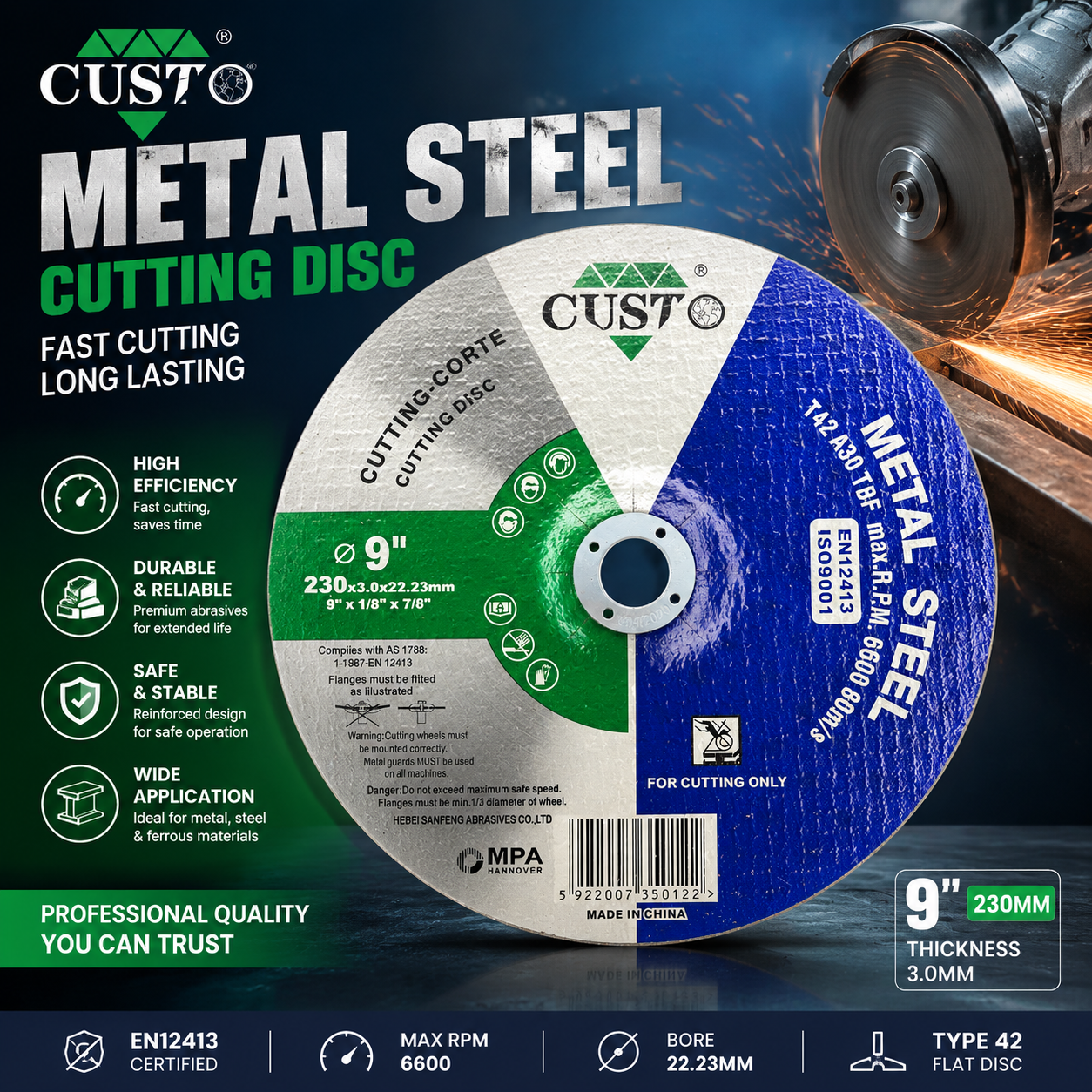 Disque à tronçonner METAL 230x3